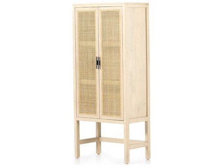 Four Hands Leighton Gunmetal Natural Cane Mango Wood Accent Chest