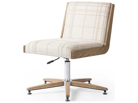 Four Hands Ashford Carla Beige Wood Swivel Task Office Chair
