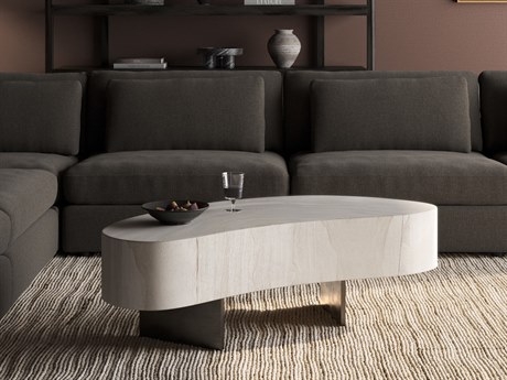 Four Hands Wesson Avett Wood Gunmetal Bleached Guanacaste Oyster Coffee Table