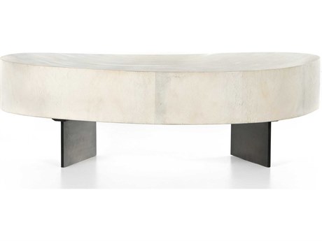 Four Hands Wesson Avett Wood Gunmetal Bleached Guanacaste Oyster Coffee Table