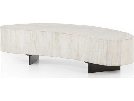 Four Hands Wesson Avett Wood Gunmetal Bleached Guanacaste Oyster Coffee Table