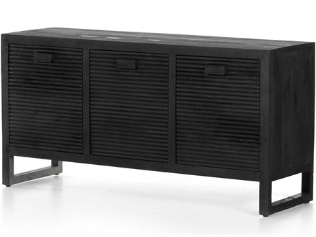 Four Hands Maya Lorne 59" Mango Wood Dark Reeded Totem Media Console