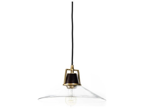 Four Hands Hutton 1-Light Brass Glass Dome Linear Pendant
