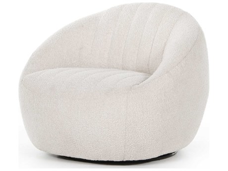 Luxecor Globetrotter Audie Swivel Cream Fabric Accent Chair