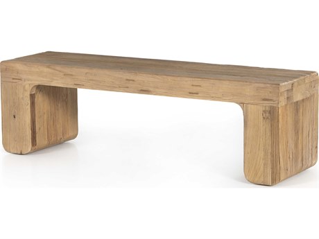 Four Hands Wells Natural Elm Brown Accent Bench