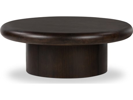 Four Hands Bolton Zach Charcoal Parawood Solid Round Wood Coffee Table