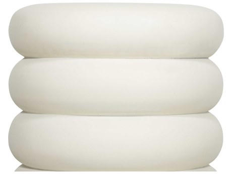 Four Hands Thayer West Round Concrete Ivory Clay End Table