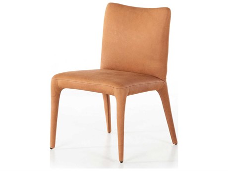 Four Hands Carnegie Monza Leather Brown Upholstered Side Dining Chair