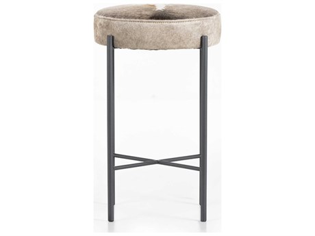 Four Hands Sevilla Nocona Fur Gunmetal Speckled Hide Counter Stool