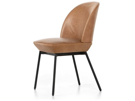 Four Hands Allston Imani Leather Brown Upholstered Side Dining Chair
