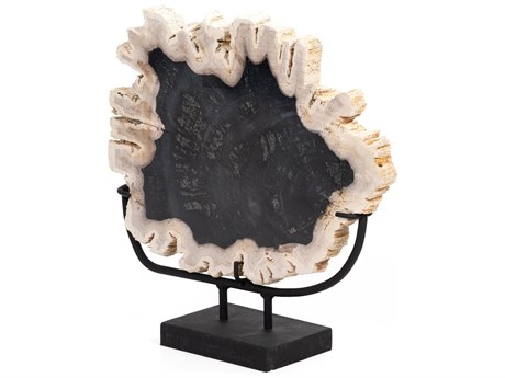 Four Hands Palu  Petrified Wood Matte Black Iron  Sculpture