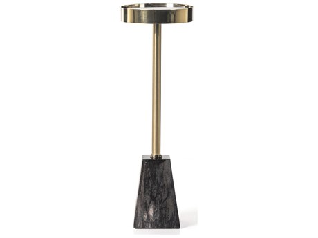 Four Hands Palu Galen Dark Petrified Wood Round End Table