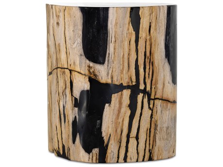 Four Hands Palu Kos Light Petrified Wood Round Wood End Table