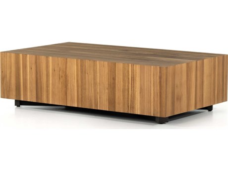 Four Hands Wesson Hudson Rectangular Wood Black Pine Natural Yukas Mdf Coffee Table