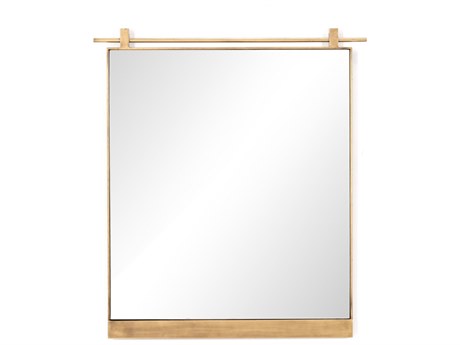 Four Hands Hutton Chico Antique Brass Rectangular Small Mirror
