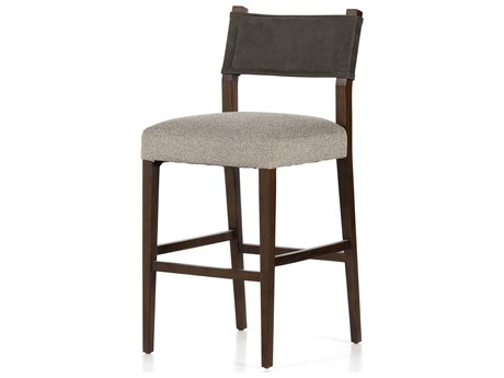 Four Hands Berman Ferris Tulsa Ink Upholstered Bar Stool