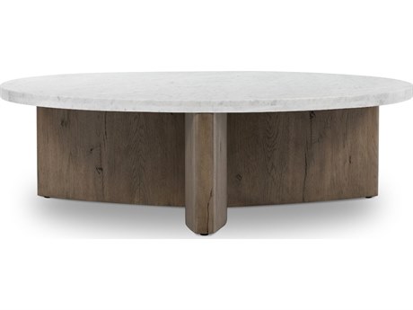 Four Hands Bina Toli Italian White Marble Coffee Table