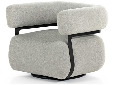 Four Hands Bina Gareth Swivel Gray Fabric Accent Chair