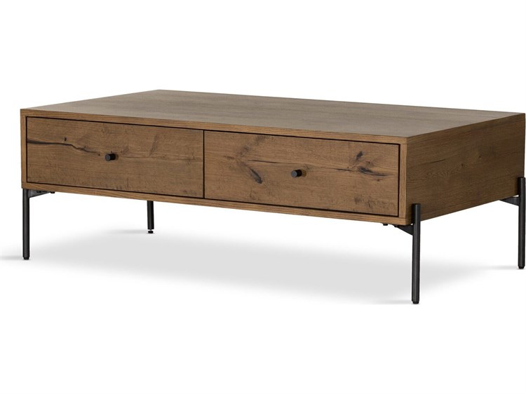 Four Hands Haiden Eaton Dark Gunmetal Rectangular Wood Coffee Table