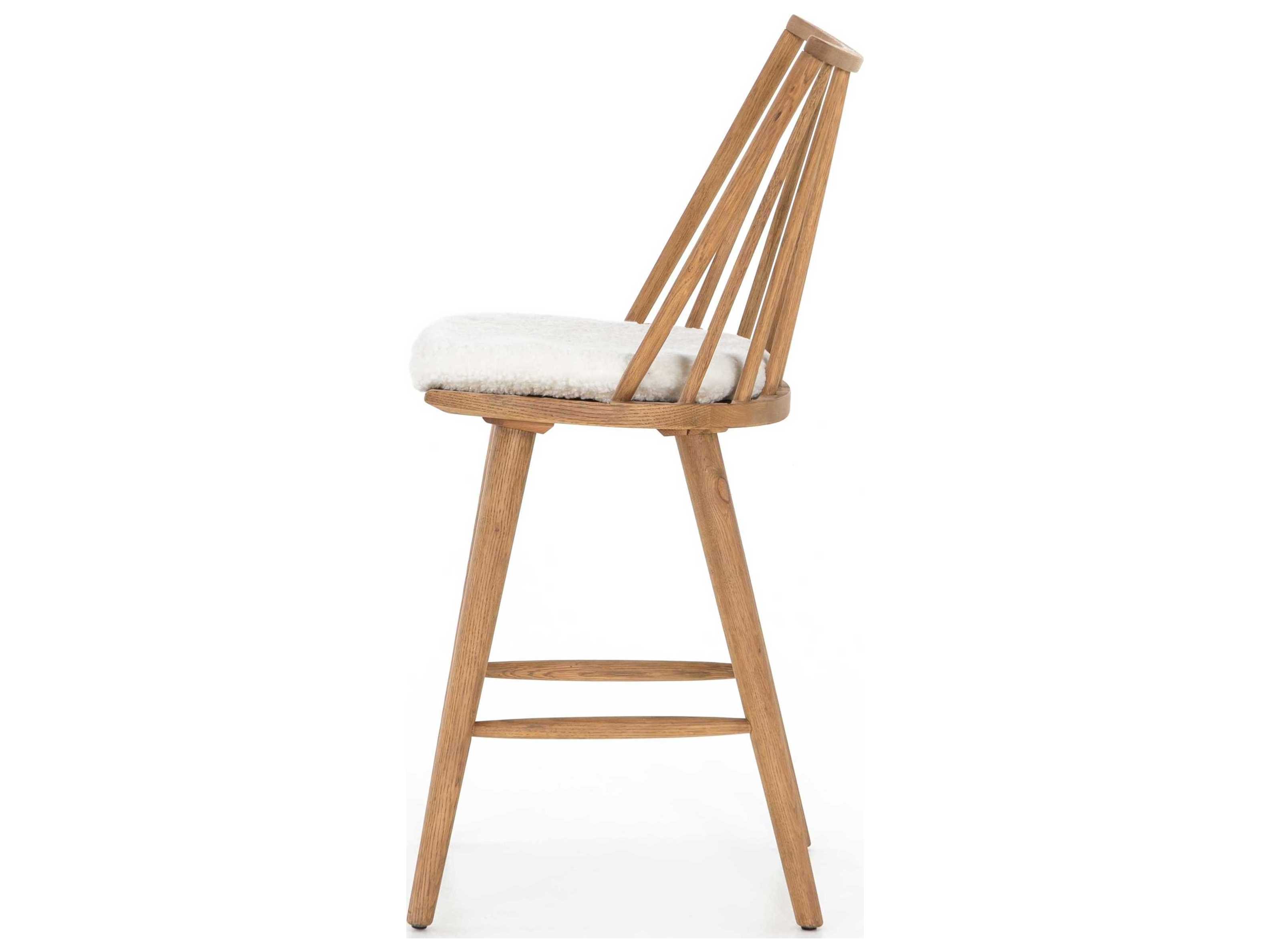 Four Hands Belfast Sandy Oak / Cream Shorn Sheepskin Side Counter