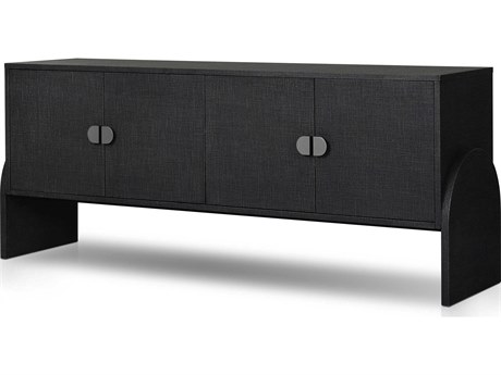 Four Hands Callahan Cressida 72" Black Linen Gunmetal Sideboard