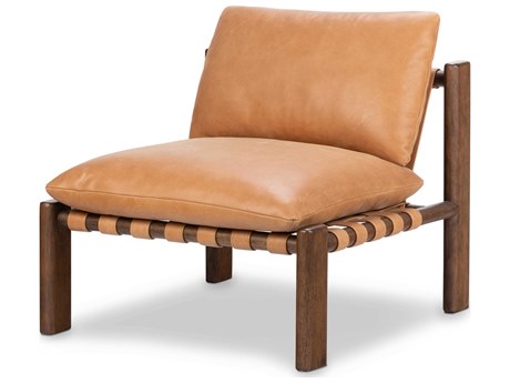 Four Hands Bolton Shelton Brown Leather Accent Chair