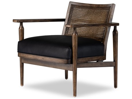 Four Hands Kensington Xavier Black Leather Accent Chair