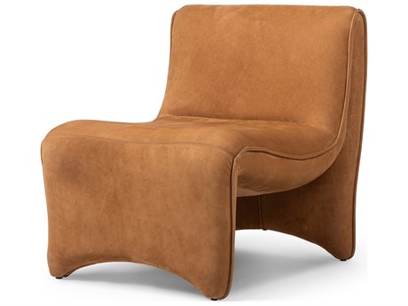 Four Hands Townsend Bridgette Nubuck Cognac Leather Accent Chair