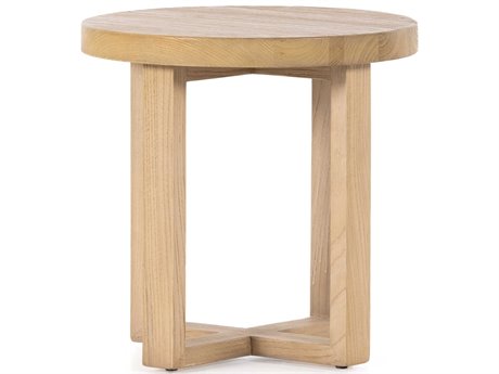 Four Hands Wells Liad Round Natural Nettlewood End Table
