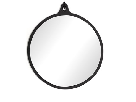 Four Hands Asher Hyde Black Aluminum Round  Mirror