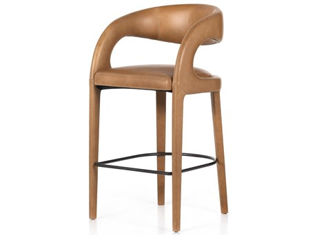 Four Hands Townsend Hawkins Sonoma Butterscotch Leather Bar Stool