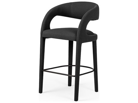 Four Hands Townsend Hawkins FIQA Boucle Charcoal Upholstered Bar Stool