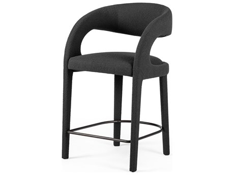 Four Hands Townsend Hawkins FIQA Boucle Charcoal Upholstered Counter Stool