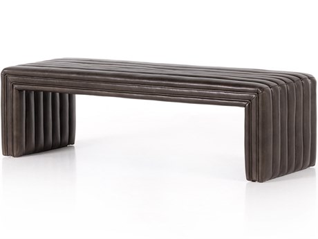 Four Hands Grayson Deacon Wolf Brown Leather Accent Bench