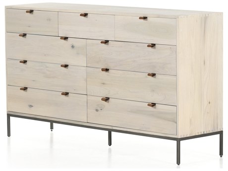 Four Hands Fulton Trey Dove Poplar  Wood 9 Drawer Dresser
