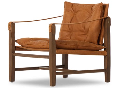 Four Hands Westgate Lenz Brown Leather Accent Chair
