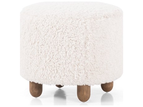 Four Hands Kensington Aniston White Upholstered Ottoman