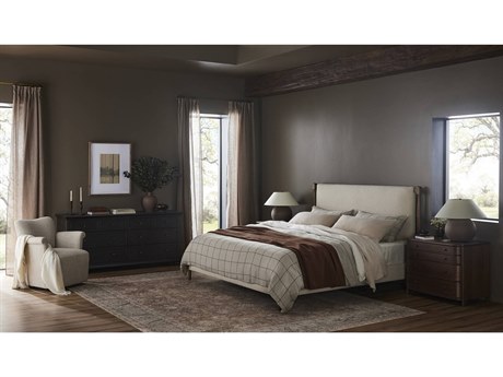 Four Hands Ryker Dark Sand Ivory Linen Brown LED Table Lamp