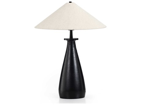 Four Hands Asher Matte Black Light Beige Buffet Lamp