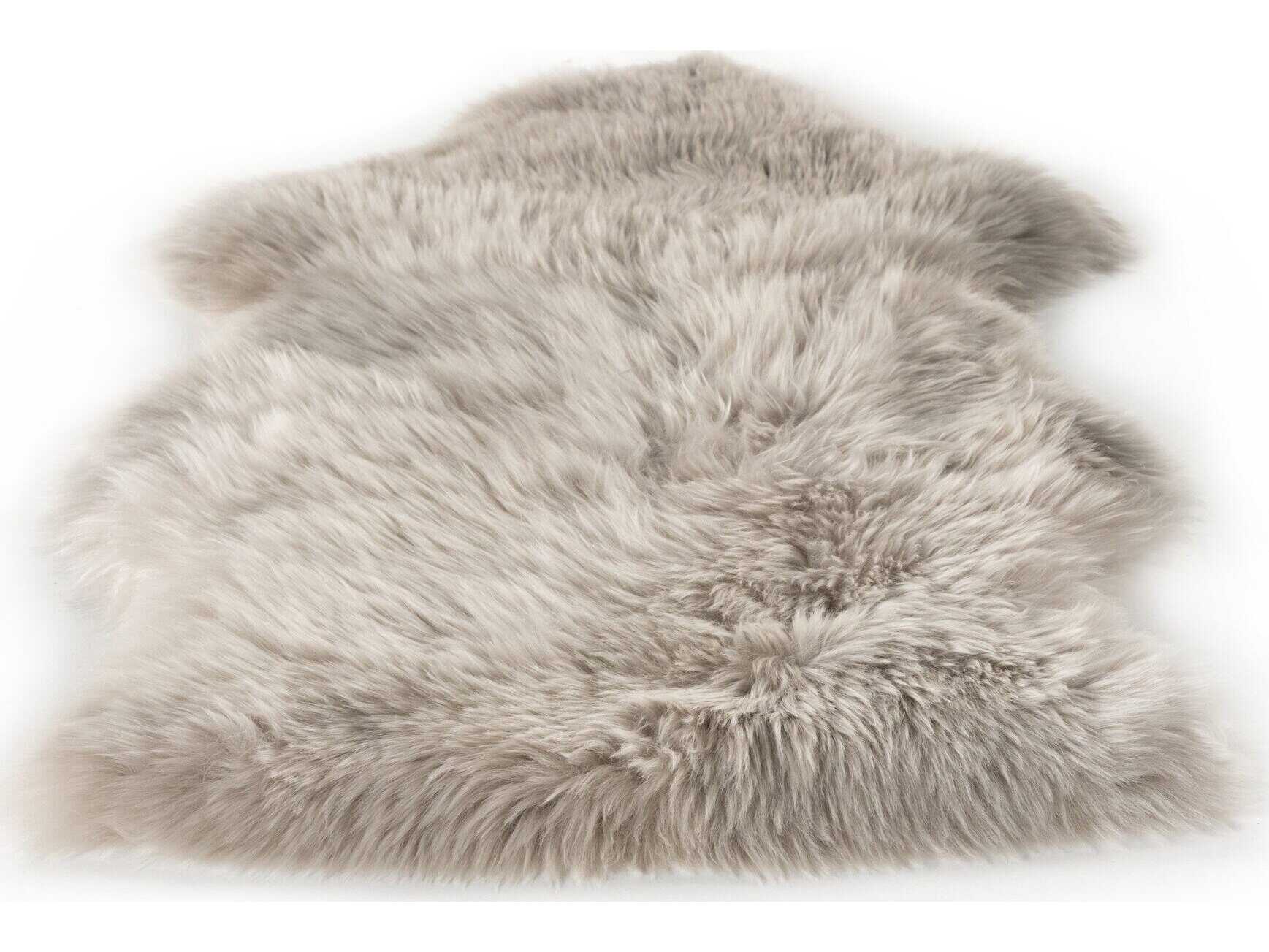 Tili Modern Classic Light Grey Ombre Sheepskin Throw Blanket