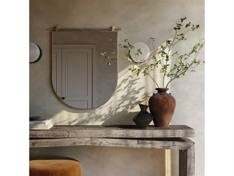 Four Hands Hutton Chico Antique Brass Small Arch Mirror FS231713002