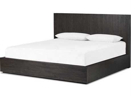Four Hands Bina Leo Black Oak Wood Queen Platform Bed