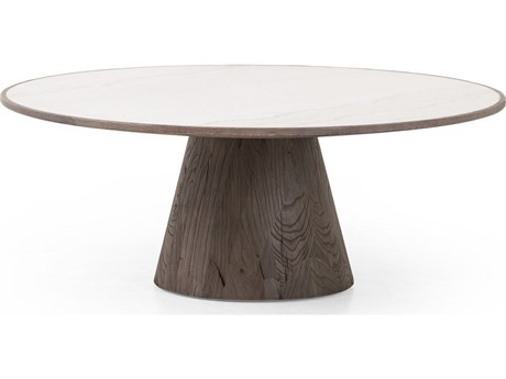 Four Hands Hughes Skye White Marble Large Coffee Table
