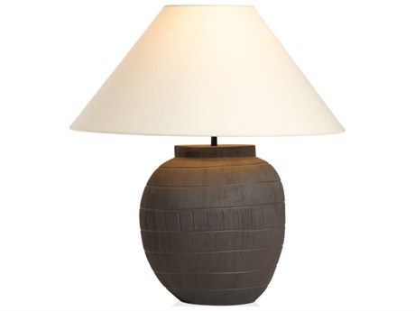 Four Hands Ryker Muji Textured Matte Black Porcelain Ceramic Table Lamp