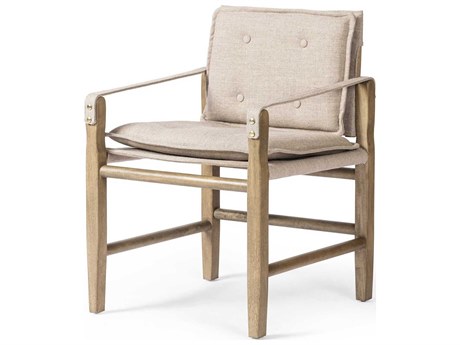 Four Hands Westgate Parrawood Brown Upholstered Arm Dining Chair