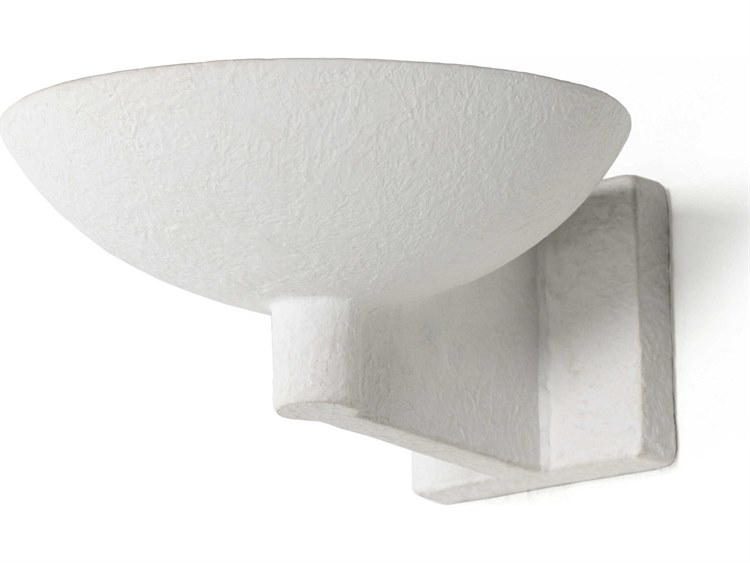 Four Hands Hutton 4" Tall 1-Light Matte White Plaster Wall Sconce | FS233289001