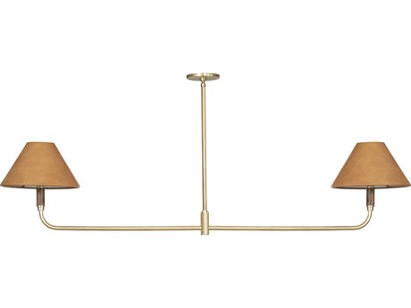 Luxecor Globetrotter 2-Light Brass LED Empire Linear Island Pendant