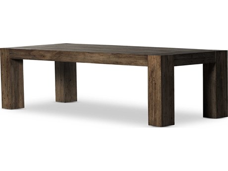 Four Hands Wesson Abaso Rectangular Ebony Rustic Wormwood Oak Dining Table