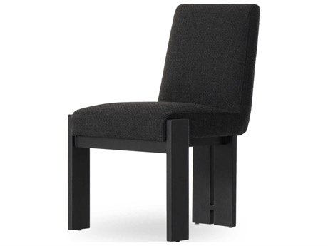 Four Hands Ashford Roxy Solid Wood Black Upholstered Side Dining Chair