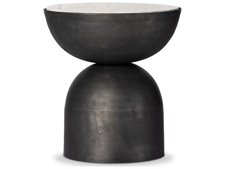 Four Hands Marlow Corbett Creamy Taupe Marble End Table